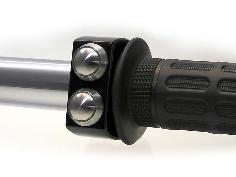 Motorcykelstyrskontakt 22 mm sort rustfrit stål - Motogadget
