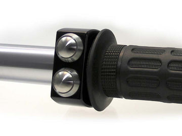 Motorcykelstyrskontakt 22 mm sort rustfrit stål - Motogadget