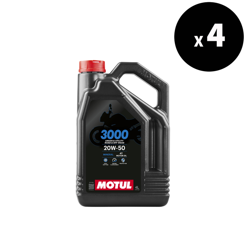 3000 4T Motor Oil 20W50 4L - 4 Pack [Motul]
