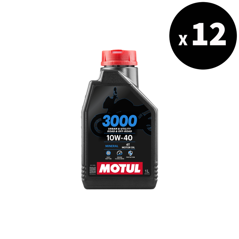 3000 4T Motorolie 10W40, 1L, 12 Pack [Motul]