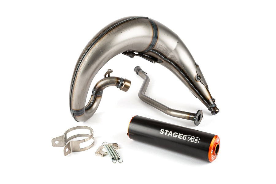 Peugeot XPS-Street EVO2 50 2T AM6 - Auspuffanlage High-Mount CNC orange/schwarz