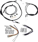 harley davidson flst [BURLY BRAND] - Komplet sort vinyl styr kabel/line sæt til Ape Hanger-1