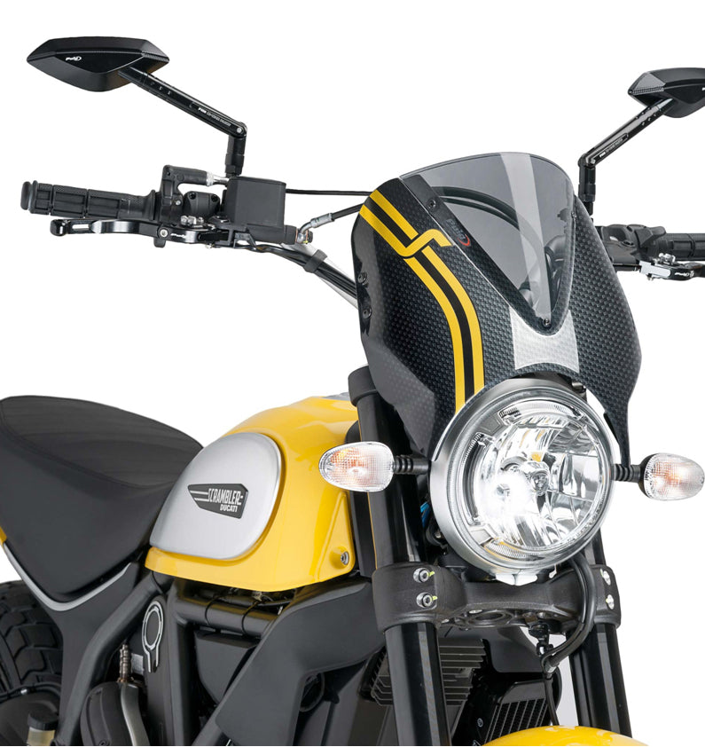 DUCATI SCRAMBLER DESERT SLED [2025] – RetroVision Windscreen Visir – Sort