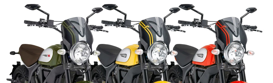 DUCATI SCRAMBLER DESERT SLED [2025] – RetroVision Windscreen Visir – Sort