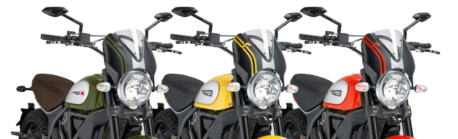 DUCATI SCRAMBLER DESERT SLED [2025] – RetroVision Windscreen Visir – Sort