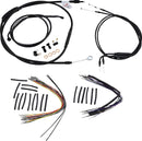 harley davidson flst [BURLY BRAND] - Komplet sort vinyl styr kabel/line sæt til Ape Hanger-1