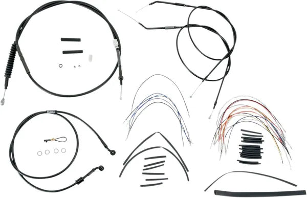 Harley Davidson Nightster [BURLY BRAND] - Komplet sort vinyl styr kabel/line sæt til Ape Hanger