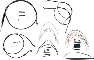 Harley Davidson Nightster [BURLY BRAND] - Komplet sort vinyl styr kabel/line sæt til Ape Hanger