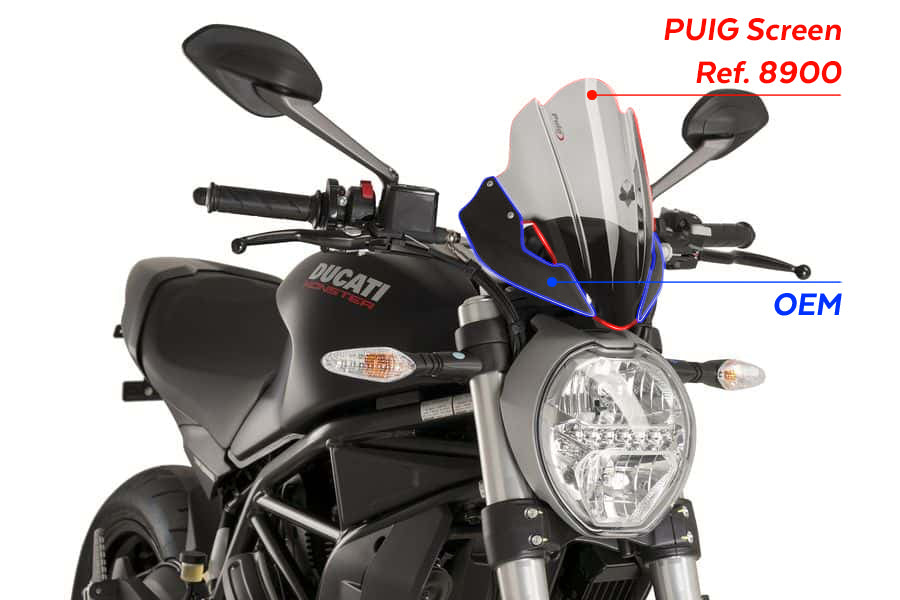 DUCATI MONSTER 821 DARK [2016] – sportsskærm – gennemsigtig
