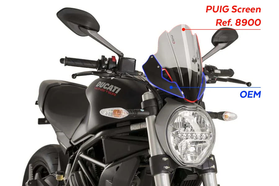 DUCATI MONSTER 821 DARK [2016] – sportsskærm – gennemsigtig