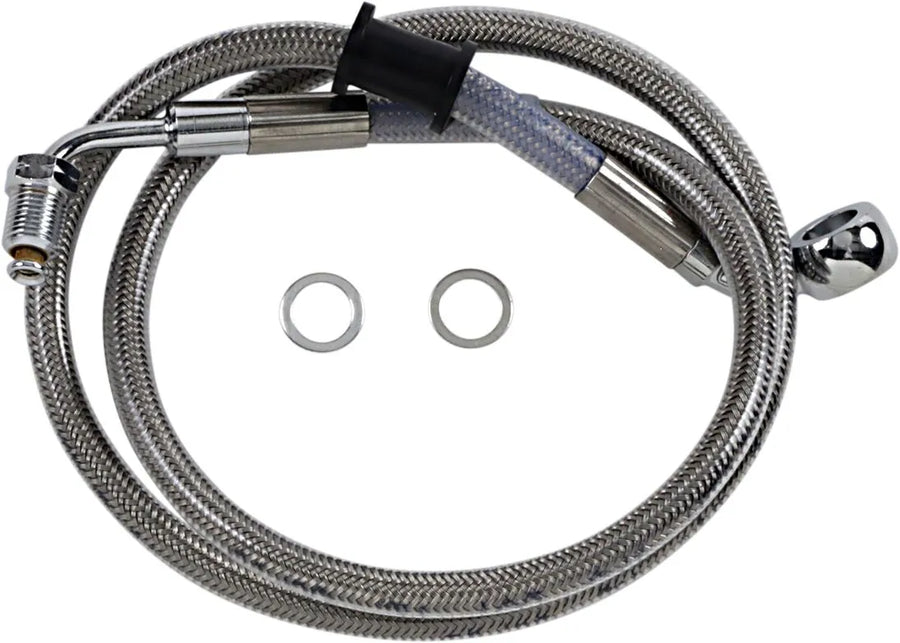 harley davidson flde [DRAG SPECIALTIES] - Forlænget bremseslange i rustfrit stål