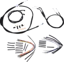 Harley Davidson Fxdwg [BURLY BRAND] - Komplet sort vinyl styr kabel/line sæt til Ape Hanger
