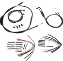 Harley Davidson Fxdwg [BURLY BRAND] - Komplet sort vinyl styr kabel/line sæt til Ape Hanger