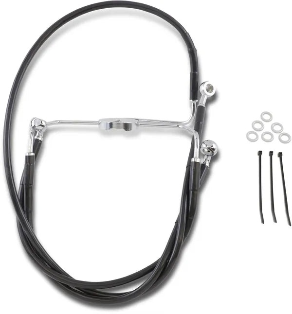 Harley Davidson Flhr [DRAG SPECIALTIES] - Sort Vinyl Extended Brake Line Kit