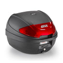 E300 - Monolock topkasse, 30 L., sort - med rød reflektor, med plade og universalsæt