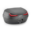 E455 Simply IV Monolock topkasse, med plade – 45 L., sort, med røde reflekser