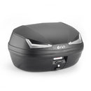E455 Simply IV Monolock topkasse, med plade – 45 L., sort, med transparente reflektorer