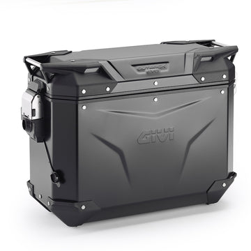 Trekker Outback EVO 37 sidetaske i aluminium, sort – højre, 37 liter / SMART SIKKERHEDSLÅS