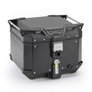 Aluminium topkasse sort Trekker Outback EVO Monokey – 42 liter / SMART SIKKERHEDSLÅS