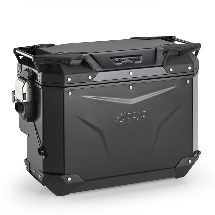 Alu-Seitenkoffer Trekker Outback EVO 40, schwarz – Seitlich versetzt, rechts, SMART SEC. LOCK