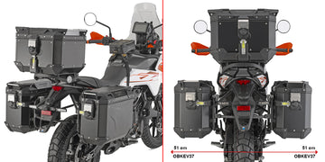 KTM Adventure X / 390 Adventure R 390 [GIVI] - Stahlrohr-Seitenkofferträger PL ONE-FIT für die Trekker Outback MONOKEY®