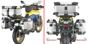 Suzuki V-Strom 800 SE [GIVI] - Stahlrohr-Seitenkofferträger PL ONE-FIT mit rechtem seitlichem Versatz für die Trekker