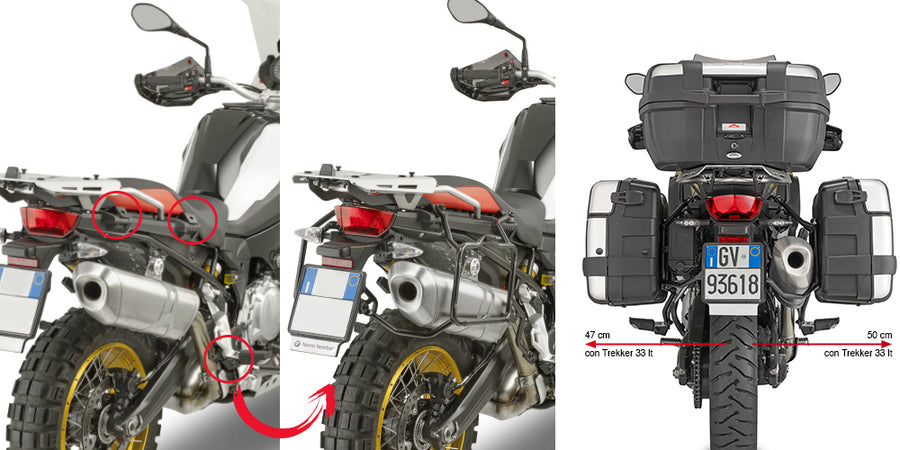 BMW F 850 ​​GS [GIVI] - Aftagelig sidekasseholder til MONOKEY® eller RETRO FIT etuier