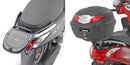 Yamaha D'elight 125 [GIVI] - Topcaseholder til MONOLOCK®-etuier, brug den MONOLOCK®, der følger med kufferten