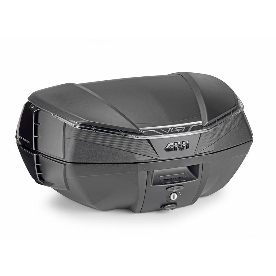 V49 AIR Monokey Topcase mit Wingflow System – schwarz, mit getöntem Reflektor, 49 Liter