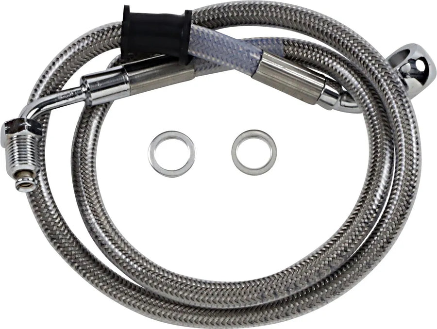 harley davidson flde [DRAG SPECIALTIES] - Forlænget bremseslange i rustfrit stål