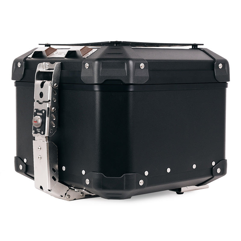 BMW R 1300 GS Adventure [2024–2026] - Atlas 44L Universal-Alu-Topcase + Atlas Silver Topcase-Platte für Orig.-Gepäckträger der BMW R1300GS ADV