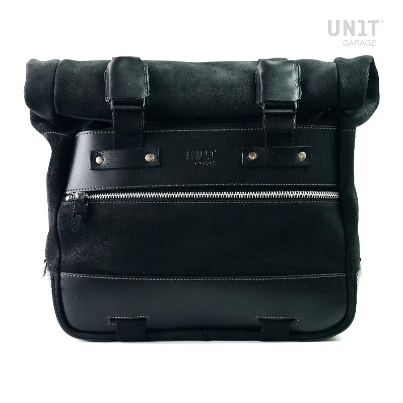BMW R nineT 1200 Scrambler [2016-2023] - Kult-Seitentasche aus Spaltleder 40L - 50L + Aluminiumplatte (Schalldämpferseite)