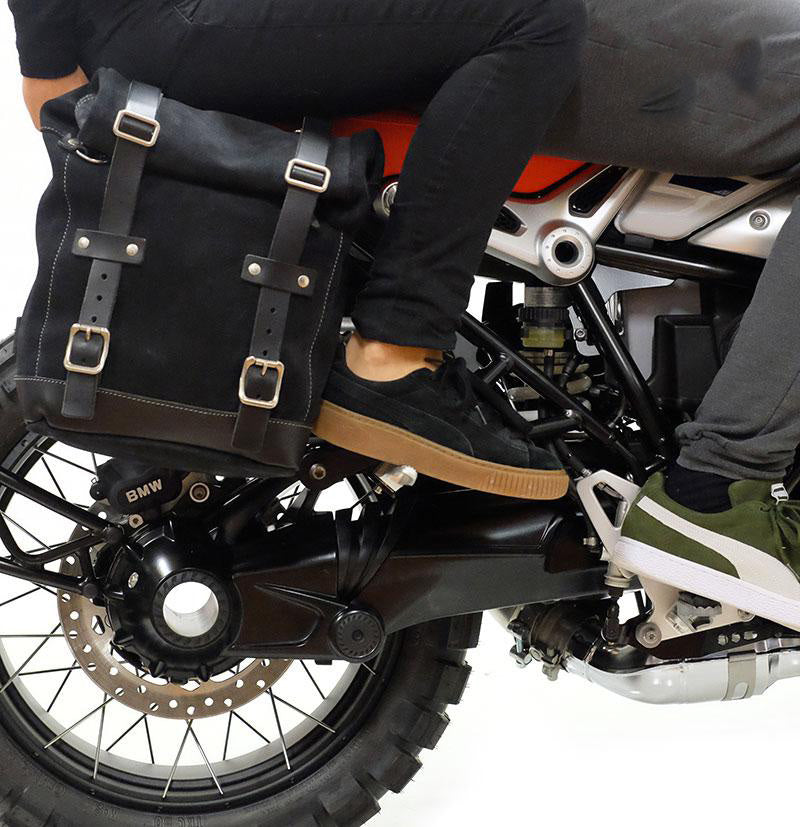 BMW R nineT 1200 Scrambler [2016-2023] - Seitentasche aus Leder + rechtsseitiger Rahmen