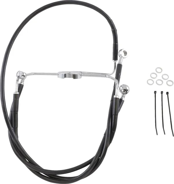 Harley Davidson Flhr [DRAG SPECIALTIES] - Sort Vinyl Extended Brake Line Kit