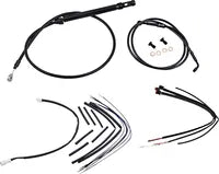 Harley Davidson FX [BURLY BRAND] - Komplet sort vinyl styr kabel/line sæt til Ape Hanger