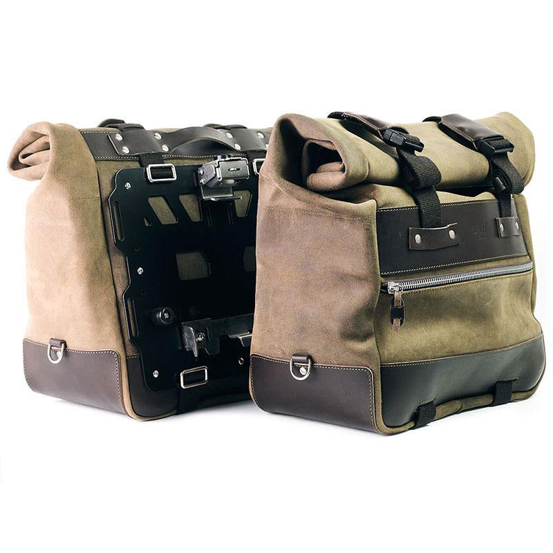 BMW R 1200 GS ADV LC [2014-2018] - Paar Cult-Seitentaschen aus Spaltleder 40L - 50L + Aluminiumplatte