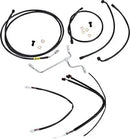 Harley Davidson Flhx [BURLY BRAND] - Komplet sort vinyl styr kabel/line sæt til Ape Hanger