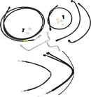 Harley Davidson Flhx [BURLY BRAND] - Komplet sort vinyl styr kabel/line sæt til Ape Hanger