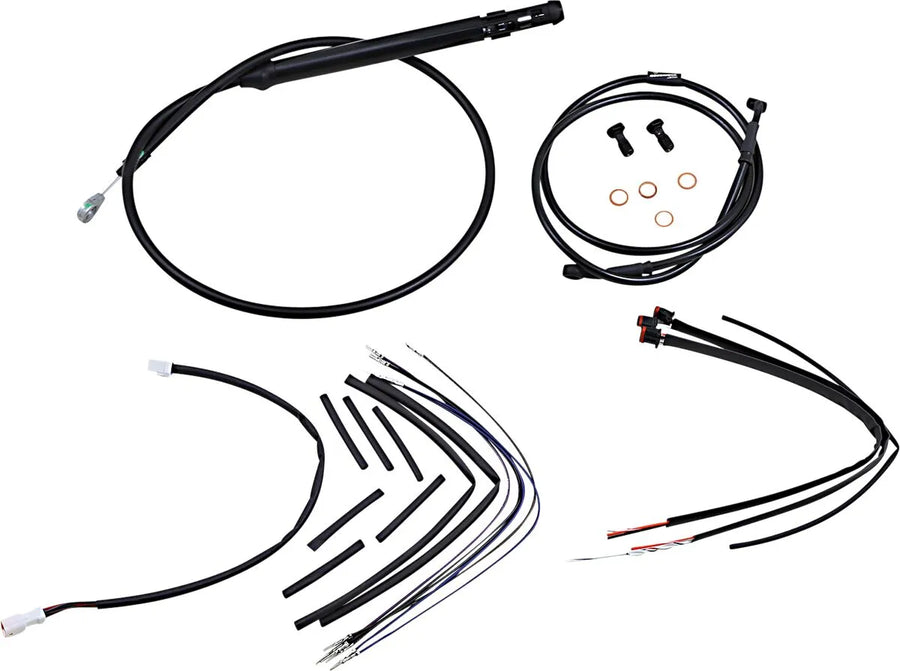 harley davidson softail street bob fxbb [BURLY BRAND] - Komplet sort vinyl styr kabel/line sæt til abehængere