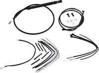 Harley Davidson FX [BURLY BRAND] - Komplet sort vinyl styr kabel/line sæt til Ape Hanger