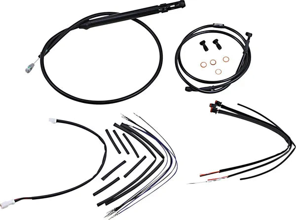 Harley Davidson FX [BURLY BRAND] - Komplet sort vinyl styr kabel/line sæt til Ape Hanger