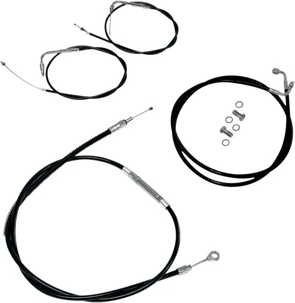 Harley Davidson Flst [LA CHOPPERS] - Standard sort vinyl styrkabel/bremseledningssæt
