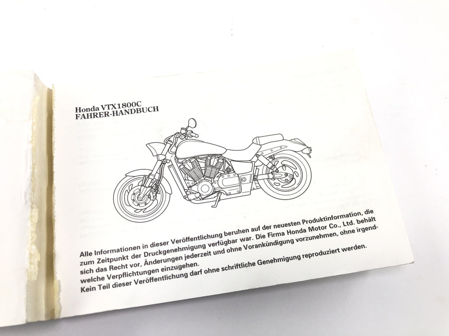 Honda VTX 1800 SC46 [2004] - Kørevejledning Betjeningsvejledning Brugervejledning kun på tysk