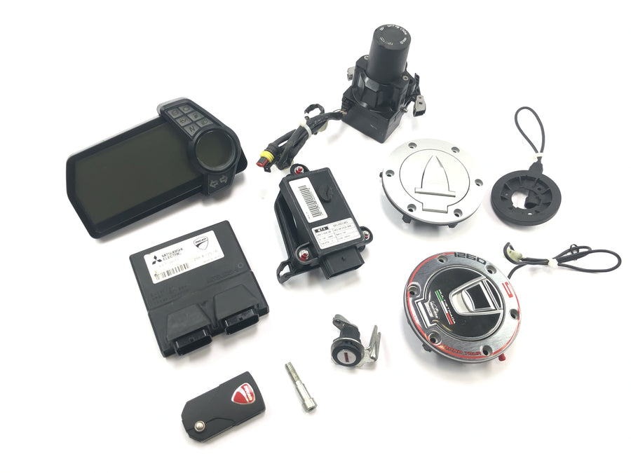 Ducati Multistrada 1200 S Touring [2009] - Lås sæt tændingslås startspærre ECU speedometer sensor