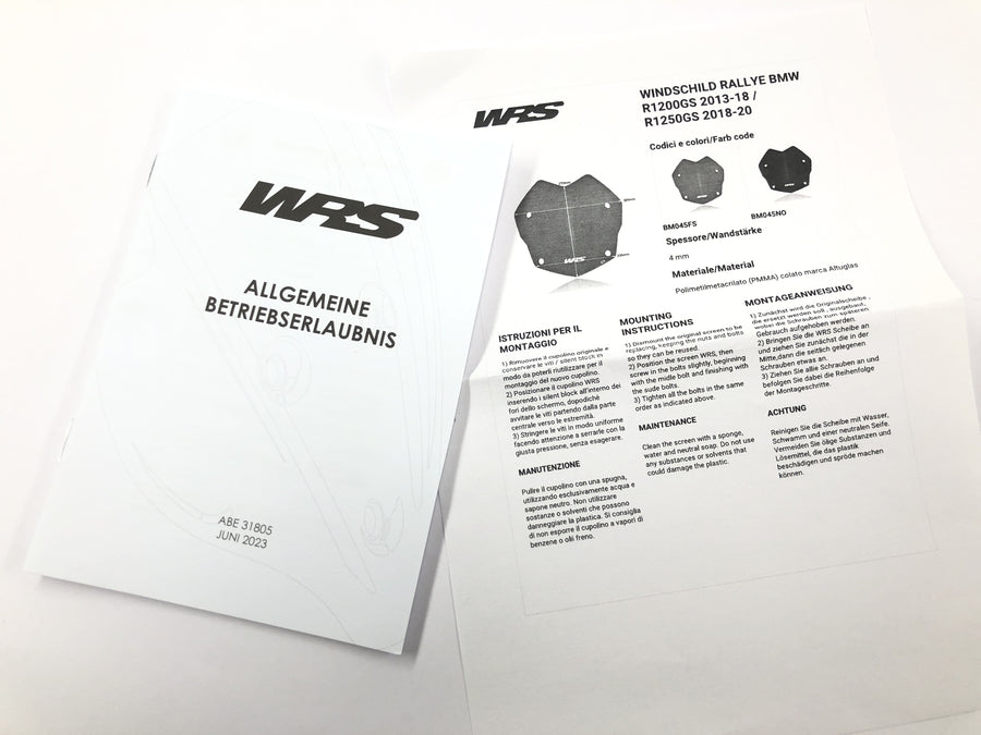 BMW R 1200/1250 GS [diverse årgange] - WRS forrude mat sort så god som ny