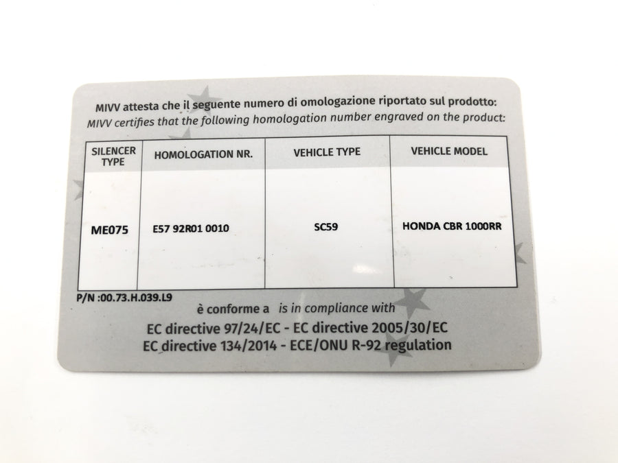 Honda CBR 1000 RR SC59 [2008] - Lyddæmper MIVV slip-on udstødning bagpotte