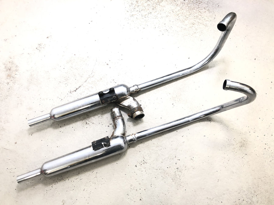 Kawasaki W 650 EJ650A [1999] - Udstødningssystem, endepotte, manifold udstødningssystem venstre og højre