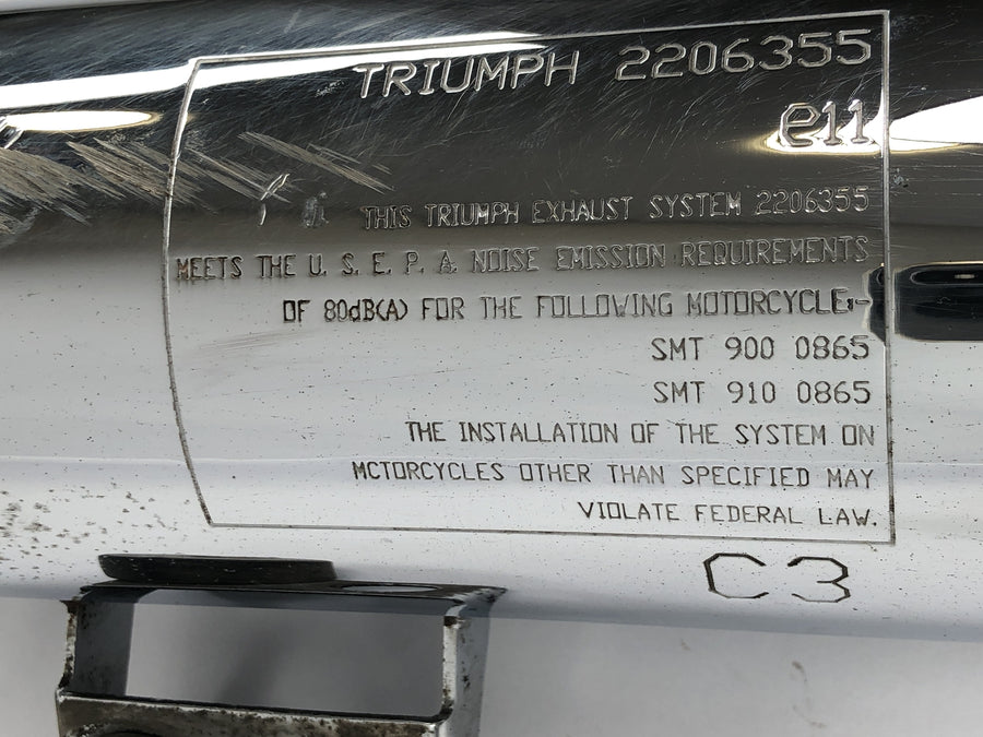 Triumph Bonneville T100 986MF [2012] - Lyddæmper venstre baglyddæmper udstødning