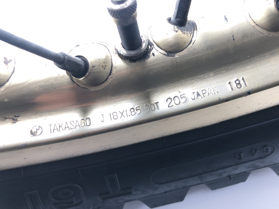 Yamaha XT 500 1U6 [1981] - Baghjulsfælg guldeger hjul 1,85 x 18" med tromlebremse