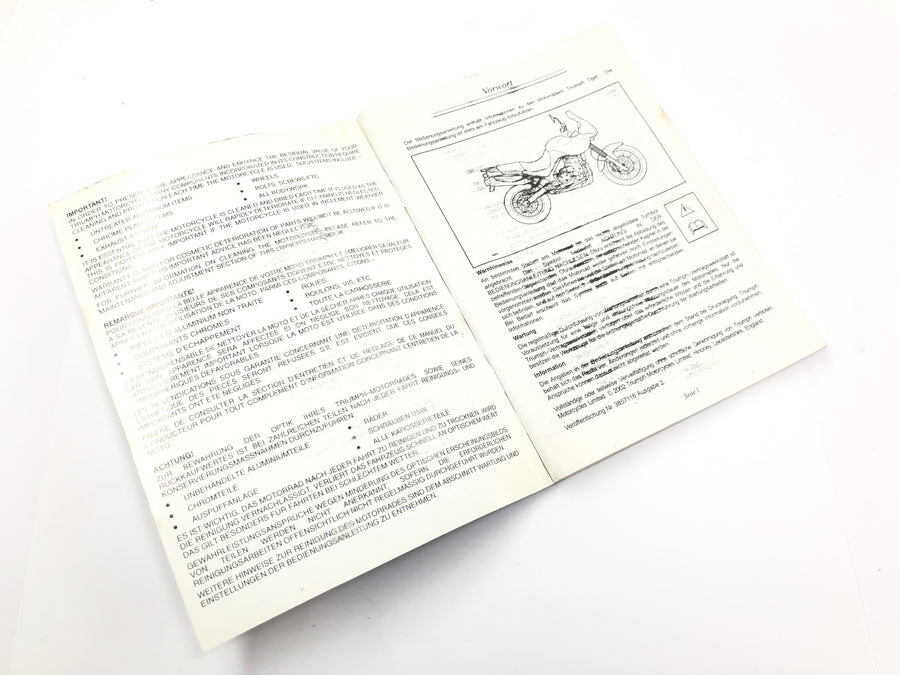 Triumph Tiger 955i 709EN [2003] - Brugervejledning